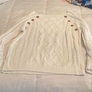 Women's Cream Cable Knit Sweater